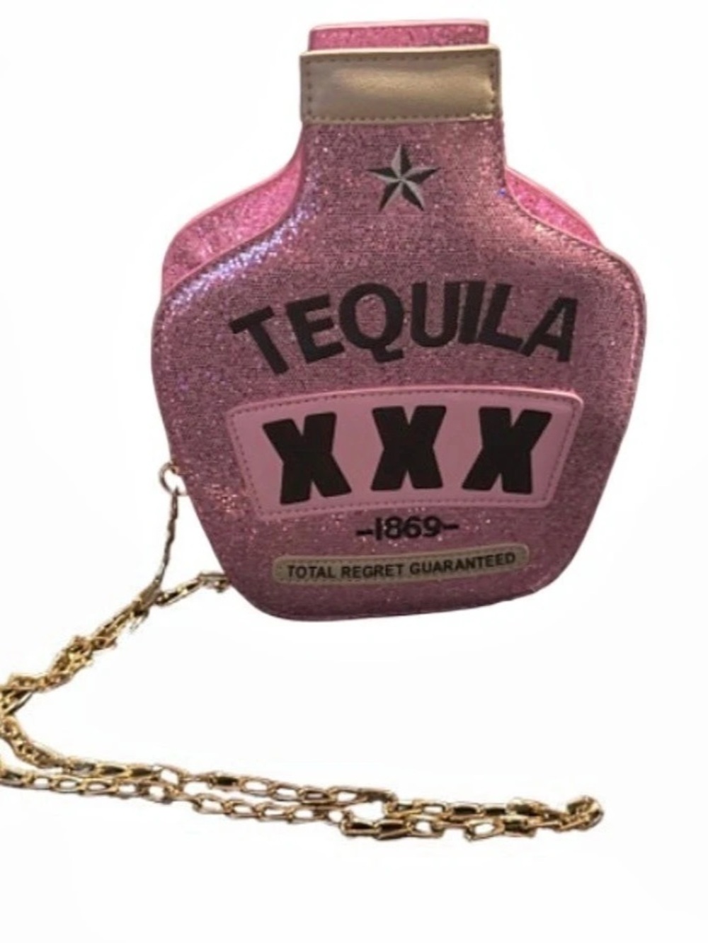 Glitter Tequila Crossbody Bag Pink Mini Bag